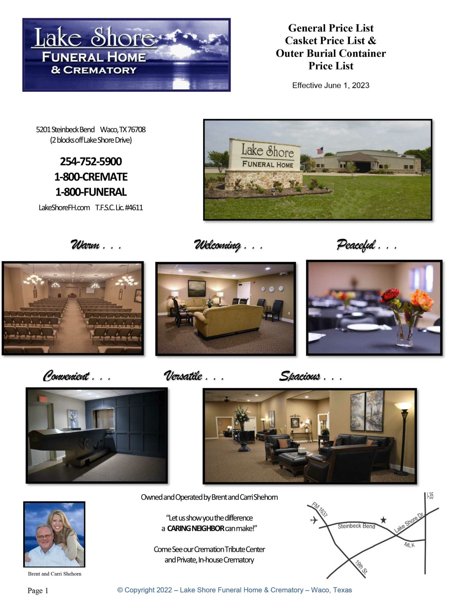 Lake Shore Funeral Home General Price List Waco Cremation 0905