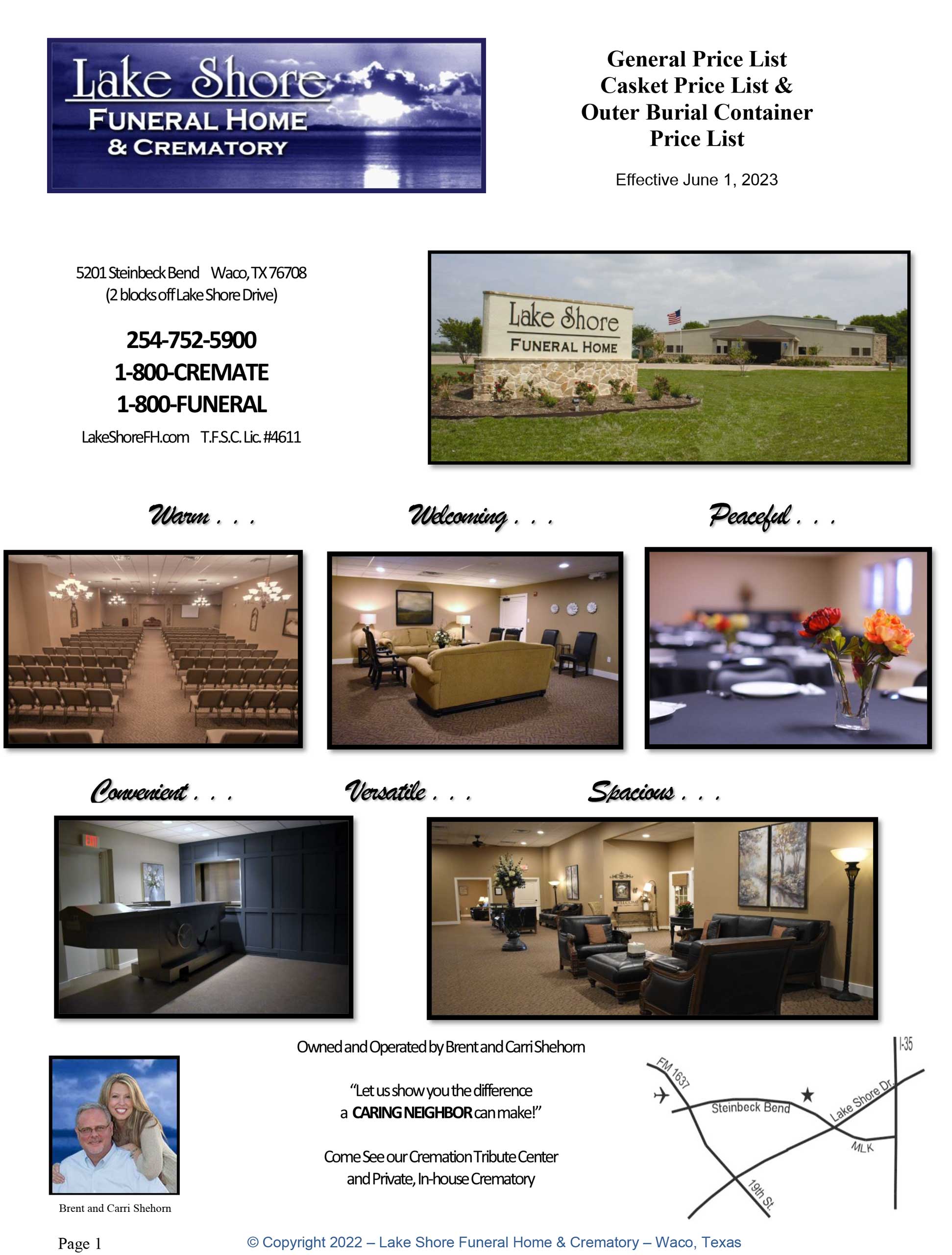 Lake Shore Funeral Home General Price List Waco Cremation 3951